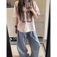ราคา เสื้อยืดแขนสั้นสไตล์เกาหลี พิมพ์ลายเสือดาวแบบอเมริกัน สวมใส่ง่าย (44079579480)