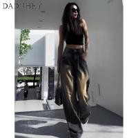 ราคา DaDuHey2026 Women s Korean Style Retro Washed Distressed High Waist Slim Fit Casual Pants 2026 New Fashionable Loose All Matching Wide Leg Jeans (29206217521)