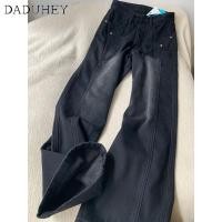 ราคา DaDuHey2026 2026 New Summer High Waist Loose Drooping Wide Leg Jeans Women s American High Street Retro Washed Distressed All Match Black and Gray Straight Jeans (24485403379)