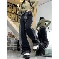 ราคา DaDuHey Straight Jeans Women s American Style Retro Street Lapel Gradient Design Hot Girl 1717 (42420685327)