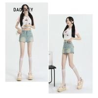 ราคา DaDuHey Denim Skirt Women s Korean Style Hot Girl High Waist Slimming Light Colored A line Skirt with Lining Pants (40565603349)