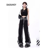 ราคา DaDuHey Straight Jeans Women s American Style Retro Street Lapel Gradient Design Hot Girl 1717 (41770672665)