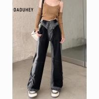 ราคา DaDuHey Straight Jeans Women s American Style Retro Street Lapel Gradient Design Hot Girl 1717 (43320680955)