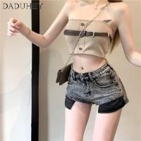 ราคา DaDuHey2026 American Hot Girl Denim Super Short Shorts Women s 2026 Summer New Design Sense Low Waist Slimming A line Hot Pants (27436529786)