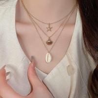ราคา Gold Tone 3 ชิ้นเปลือกหอยปลาดาว Cowrie Shell จี้สร้อยคอชุดผู้หญิง Beach Boho วันหยุดชั้นเครื่องประดับ (49103108613)