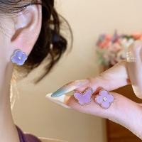 ราคา ต่างหูเข็มเงินลายดอกไม้ผีเสื้อ ทำจากทองแท้ชุบด้วยไฟฟ้า สไตล์หวานประณีตหรูหรา (43865421636)