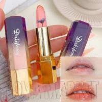 ราคา Nova Market Non stick Cup Temperature Color Changing Lip Blam Cosmetic Waterproof Lasting Transparent Gold Foil Jelly Petal Lipstick (46655262227)