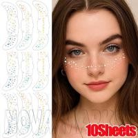 ราคา สติกเกอร์ตกแต่งใบหน้าแบบชั่วคราว พร้อมลวดลายดอกจันสีสันสดใสและรอยสักแฟชั่น (45405088398)