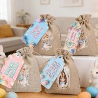 ราคา 4 ชิ้น เซ็ตอีสเตอร์ขนมขบเคี้ยวน่ารักรูปแบบกระต่ายผ้าลินินของขวัญกระเป๋า วันหยุดการ์ตูนกระต่ายช็อกโกแลตถุงขนม (51855068426)