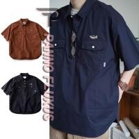 ราคา Pannofluxus เสื้อเชิ้ตผู้ชายแขนสั้นญี่ปุ่นฮาราจูกุแบรนด์อินเทรนด์ปักลายชุดทํางานเสื้อเชิ้ต (27981053686)