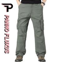 ราคา PannoFluxus กางเกงทำงานขากว้างแฟชั่นใหม่สำหรับผู้ชายหลายกระเป๋ากางเกงลำลองกีฬา (11093970226)