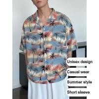 ราคา ผู้ชายฤดูร้อนทรอปิคอลพิมพ์แขนสั้นหลวมพอดีเสื้อฮาวาย (28780350097)