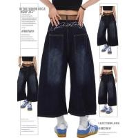 ราคา Pannofluxus กางเกงยีนส์ขาสั้นผู้ชาย American high street หลวมสบายๆกางเกงขาสั้นผ้ายีนส์สไตล์ฮิปฮอป (24442823022)