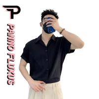 ราคา PannoFluxus เสื้อเชิ้ตแขนสั้นลายทางแนวตั้งคุณภาพสูงสไตล์เกาหลีสำหรับผู้ชายเสื้อเชิ้ตแขนสั้นหลวมสบาย ๆ (23048403950)