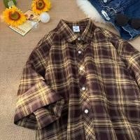 ราคา Pannofluxus เสื้อเชิ้ตผู้ชายแขนสั้นญี่ปุ่นย้อนยุคหลวมสบายๆอเมริกัน high street แฟชั่นแบรนด์เสื้อลายสก๊อตเป็นกลาง (27529323342)