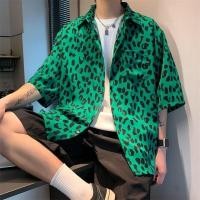 ราคา Pannofluxus เสื้อเชิ้ตผู้ชายแขนสั้นแฟชั่นพิมพ์ลายเสือดาวผ้าไหมน้ําแข็งเสื้อเชิ้ตลายดอกไม้สไตล์เย็น (27282875626)
