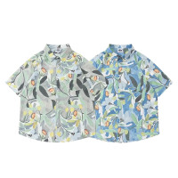 ราคา PannoFluxus เสื้อเชิ้ตแขนสั้น ลายดอกไม้ สไตล์ฮาวาย สตรีท สําหรับคู่รัก (25917028183)