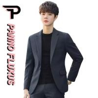 ราคา PannoFluxus ญี่ปุ่นแขนยาวปกแบนปกสีทึบเสื้อสูทผู้ชายเยาวชนที่นิยมชายชุดเล็ก (23943268213)