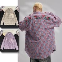 ราคา PannoFluxus เสื้อเชิ้ตแขนยาวสไตล์ย้อนยุค อเมริกันคลาสสิก ประทับลายดอกกุหลาบที่สวยงาม (57407483032)