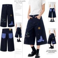 ราคา PannoFluxus กางเกงยีนส์ขาสั้นผู้ชายแฟชั่นสไตล์อเมริกันเรโทรฮิปฮอปสไตล์ญี่ปุ่นสไตล์กลางถนนสูง (43451426347)