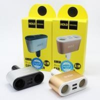 ราคา Holo รุ่น C 21 ช่องเสียบที่ชาร์จแบตในรถยนต์ USB 2 1A 2 Port มีช่องจุดบุหรี่ในรถยนต์ 2 ช่อง (1665356750)