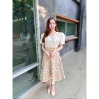 ราคา ส่งต่อ เดรสผ้าไทยสีขาว (50002588986)