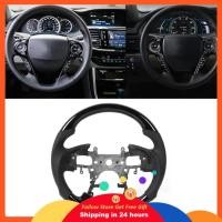 ราคา Honglai พวงมาลัยสีดำไม้มะฮอกกานีน้ำหนักเบาPreforatedหนังNappaสำหรับFit Honda Accord 2013 2017 (48054236445)