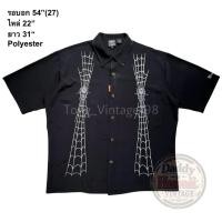 ราคา มือ2 Dragonfly เสื้อฮาวาย Size 54 ลายปักหัวกระโหลก ใยแมงมุม พื้นสีดำ (40504197938)