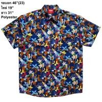 ราคา มือ2 เสื้อฮาวาย Size 46 ลายนักขี่ม้า พื้นสีน้ำเงิน (29632904450)