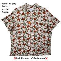ราคา nมือ2 เสื้อฮาวาย Size 52 ลายลูกมะพร้าว พื้นสีชมพู (40309220129)