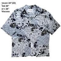 ราคา มือ2 เสื้อฮาวาย Size 44 ลายดอกไม้ พื้นสีขาว (40404391196)