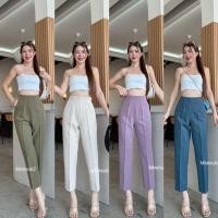 ราคา กางเกงขากระบอกเล็ก 8ส่วน รุ่นกระเป๋าหยักผ้าไมโคร (25513717570)