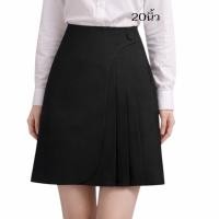 ราคา กระโปรงผ้านาโน3จีบข้างเเต่งกระดุม ยาว20นิ้ว S 40 (7133037269)