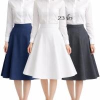 ราคา กระโปรงทรงบาน10ชิ้นมีขอบผ้าสโนว์ยาว23นิ้วS XL (43254282102)