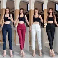 ราคา กางเกงขา8ส่วนทรงเดฟซิปตะขอหน้าผ้าดับเบิ้ลทวิล37 S XL (41254004416)