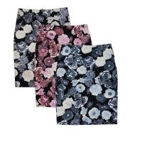 ราคา กระโปรงทรงสอบผ้าซาตินลายดอกกุหลาบผ่าหลัง22 S XL (24579785861)