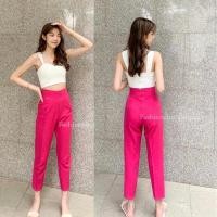 ราคา กางเกงเอวสูง8ส่วนผ้าเปเป้ซิปหลังยาว36นิ้ว (5792801840)