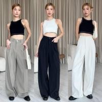 ราคา กางเกงเอวสูงขากระบอกใหญ่กระเป๋าปืนผ้าเบลล่า41 42 (27437092706)