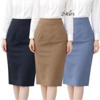 ราคา กระโปรงเอวสูงทรงสอบขอบเข้ารูป8เกร็ดผ้าโรเชฟ24นิ้วผ่าหลังผ่าตรงS XL (41101816601)