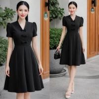 ราคา ชุดเดรสคอวีโบว์เรียงกระโปรง8ชิ้นผ้าไมโครS 2XL (43159681984)