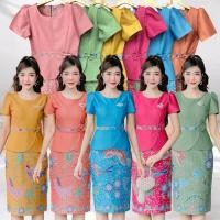 ราคา ชุดเดรสเเขนบัวผ้าญี่ปุ่นลายผ้าปาเต๊ะแต่งเอวโบว์เล็กๆ 39 40 (27838307211)
