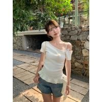 ราคา เสื้อกุทัณฑ์ลายไม่สม่ำเสมอ งานถักฝีมือ แขนสั้นและเปิดไหล่ สำหรับฤดูร้อน (51057111481)