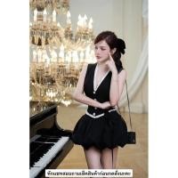 ราคา Set เสื้อแขนกุด กางเกงสั้นบอลลูน ชุดเซตสีดำ (56755667201)