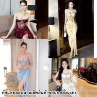 ราคา Dressยาวออกงาน สไตล์ครอเซท ชุดราตรีสวยหรูใส่ออกงาน (55755759347)