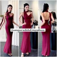 ราคา เดรสสีแดงยาวสวยใส่ไปงาน ผ้าพันคอสวยเก๋เข้าชุด (51903411617)