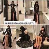 ราคา เดรสลูกไม้สีดำดีไซด์แต่งเว้าsexy (44207836219)
