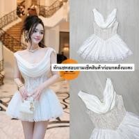 ราคา เดรสสั้นลูกไม้สีขาวดีไซส์สวยใส่ออกงานเป๊ะ (42526084894)