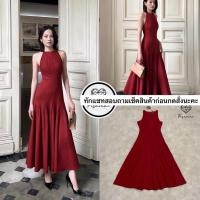 ราคา เดรสสีแดงทรงสวนเรียบหรู (41627451386)