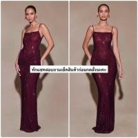 ราคา เดรสสายเดี่ยวสีแดงแต่งเพชรสุดหรู ชุดราตรีไปงาน (29039468363)