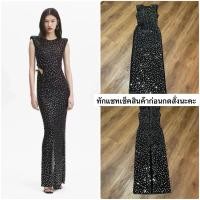 ราคา เดรสยาวสีดำตาข่ายเลื่อมเพชรสวยหรู (28086505838)